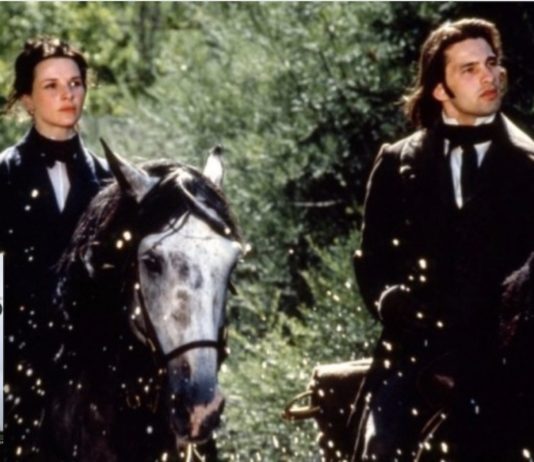 El húsar en el tejado: fotograma de la película y libro carátula del libro