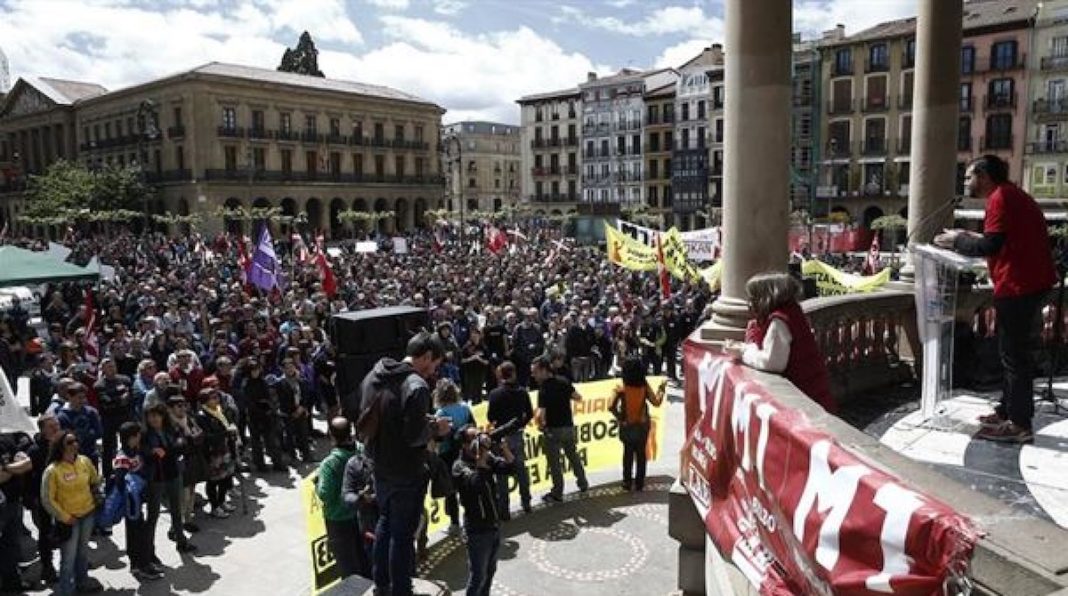 Concentración sindical en Pamplona el 1 de mayo de 2019