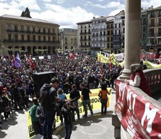 Concentración sindical en Pamplona el 1 de mayo de 2019