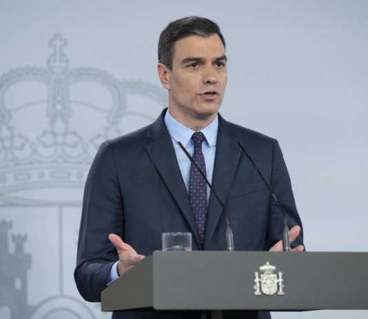 El presidente del Gobierno, Pedro Sánchez, durante una comparecencia para dar cuenta de las últimas determinaciones sobre la crisis de la Covid-19. Foto: Pool Moncloa / Borja Puig de la Bellacasa