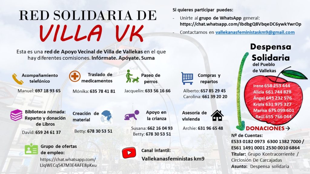 Servicios que ofrece la Red Solidaria Villa de Vallekas