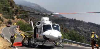 Brigada helitransportada contra incendios forestales en Cadarso