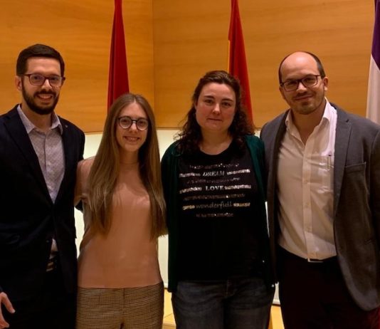 Grupo municipal socialista en Tres Cantos. De izquierda a derecha José Antonio Arias Almeda, Silvia Lucena Blas, Carolina Muñoz Pérez y Yónatan Pereira Melo