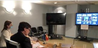 Salvador Illa en la videoconferencia con los ministros de Sanidad de la UE, 12JUN2020