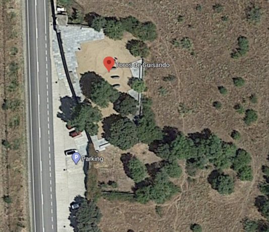 Toros de Guisando, vista aérea de Google Maps