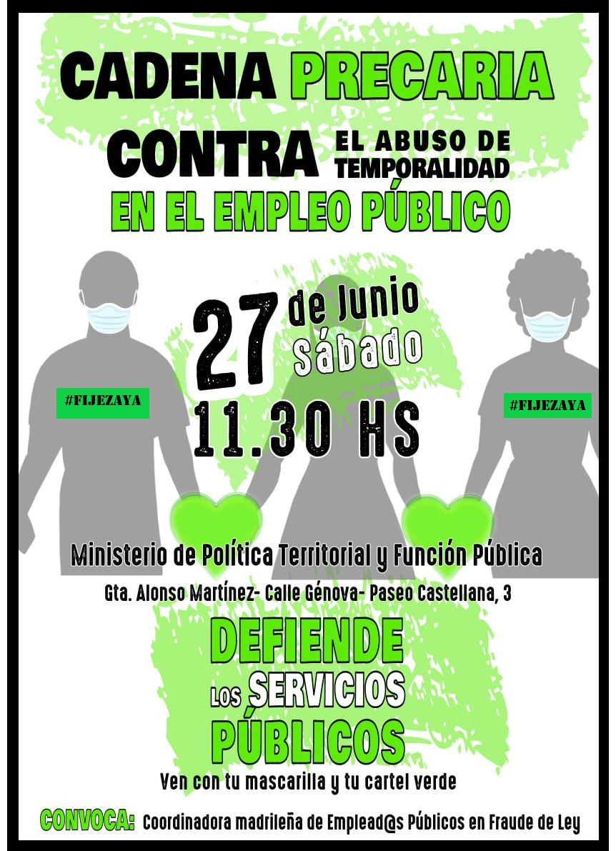 manifestacion trabajadores públicos Cartel de la manifestación