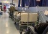 Covid: pacientes en los pasillos del hospital Severo Ochoa de Madrid © Luis Díaz Izquierdo