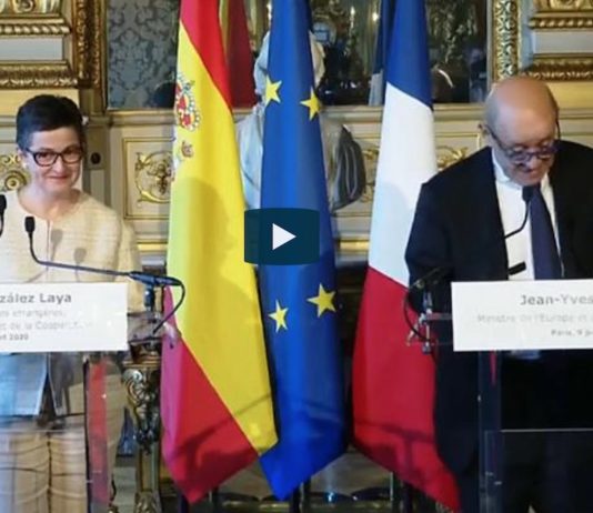 González Laya con Le Drian París 8JUL2020