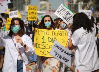 Protesta de los MIR por las calles de Madrid. Fotos cedidas por CCOO