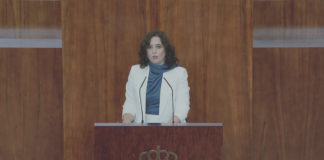 Isabel Díaz Ayuso en el Debate sobre el Estado de Madrid celebrado el 14 de septiembre de 2020