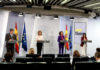 La ministra de Hacienda y portavoz del Gobierno, María Jesús Montero, la ministra de Trabajo y Economía Social, Yolanda Díaz, el ministro de Inclusión, Seguridad Social y Migraciones, José Luis Escrivá, y la ministra de Política Territorial y Función Pública, Carolina Darias, comparecen ante los medios de comunicación, en la rueda de prensa posterior al Consejo de Ministros. 29SEP2020
