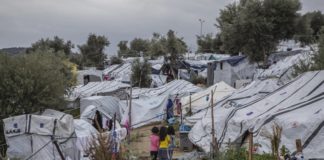 Moria (Lesbos): tiendas del campamento de refugiados antes del incendio