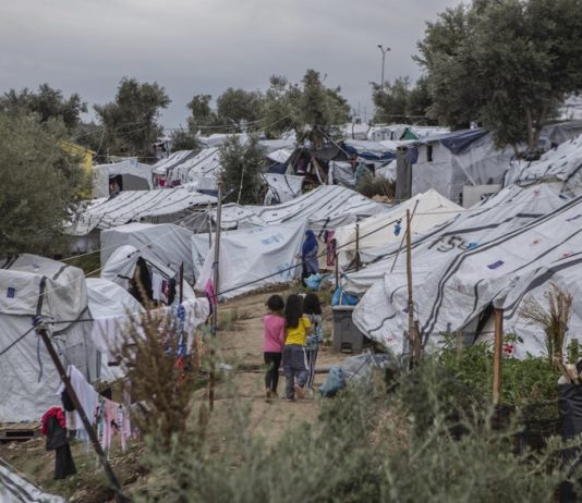 Moria (Lesbos): tiendas del campamento de refugiados antes del incendio