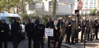 Paris 12SEP2020 cordon policial antimanifestante