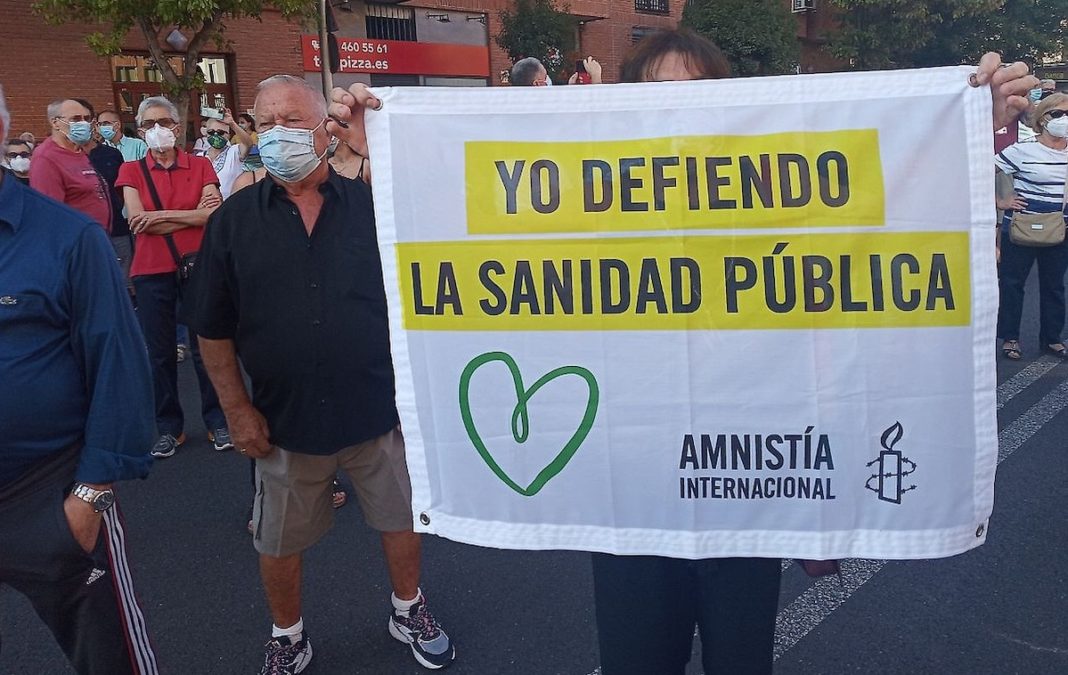Manifestación de la Asamblea Popular de Carabanchel contra el cierre del Centro de Salud de Abrantes
