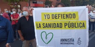Manifestación de la Asamblea Popular de Carabanchel contra el cierre del Centro de Salud de Abrantes