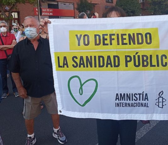 Manifestación de la Asamblea Popular de Carabanchel contra el cierre del Centro de Salud de Abrantes