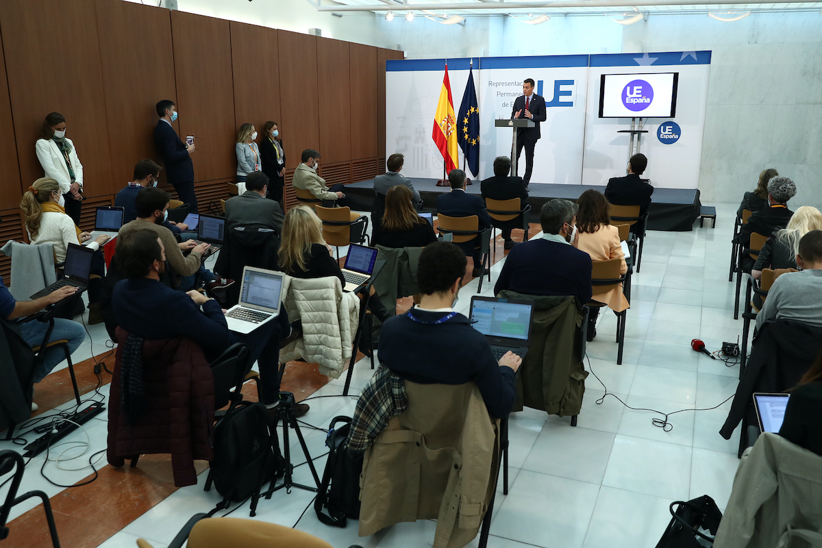 El presidente del Gobierno, Pedro Sánchez, ha ofrecido una rueda de prensa para hacer balance de los contenidos y acuerdos del Consejo Europeo celebrado los días 1 y 2 de octubre en Bruselas. © Fernando Calvo