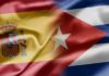 España y Cuba banderas unidas