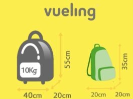 Medidas bolso de fashion mano vueling