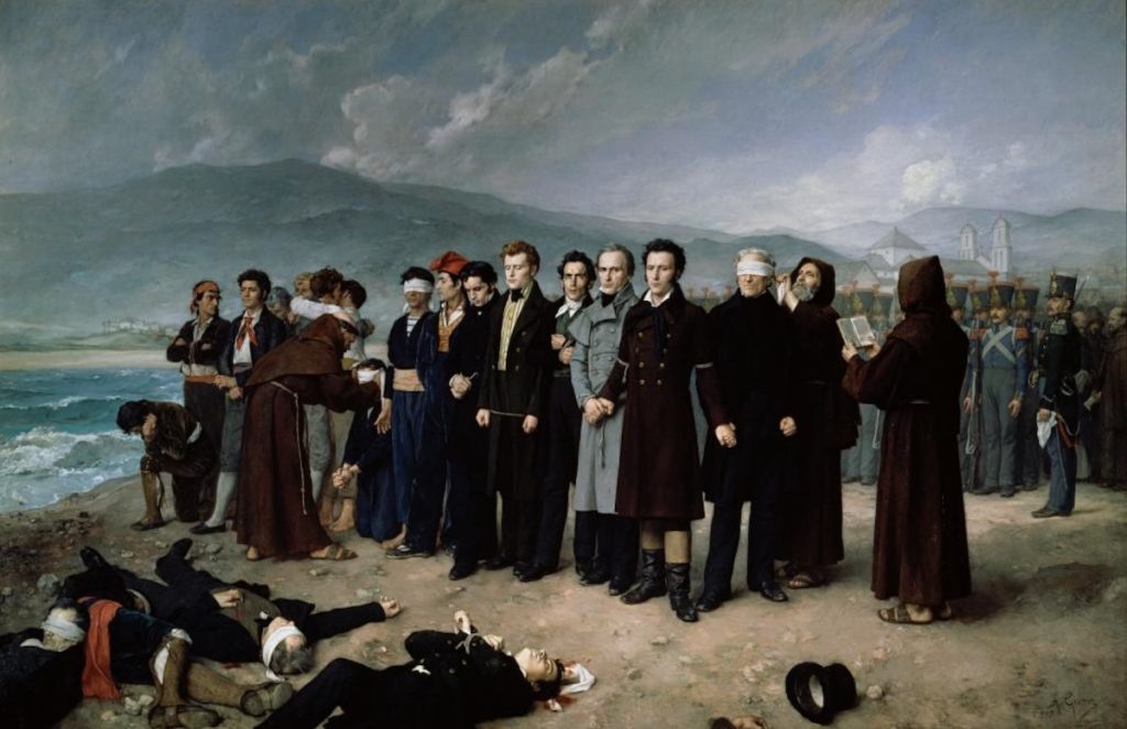 «El Fusilamiento de Torrijos» de Antonio Gisbert. Museo del Prado.