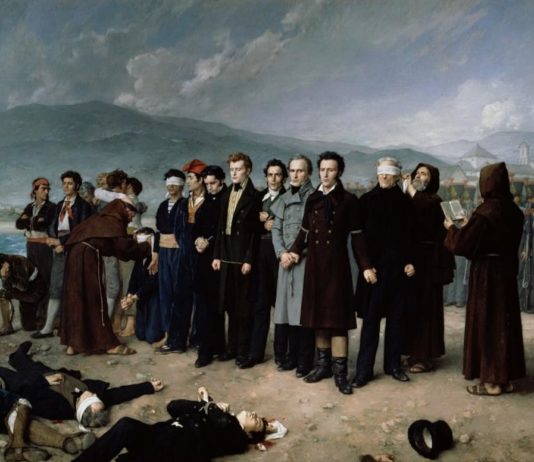 «El Fusilamiento de Torrijos» de Antonio Gisbert. Museo del Prado.