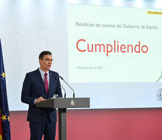 Pedro Sánchez cumpliendo 29DIC2020