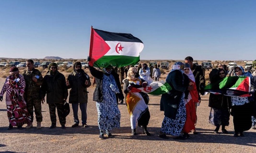 Sáhara Occidental, protestas de ciudadanos saharauis por la colonización marroquí.