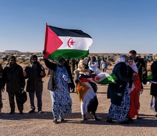 Sáhara Occidental, protestas de ciudadanos saharauis por la colonización marroquí.