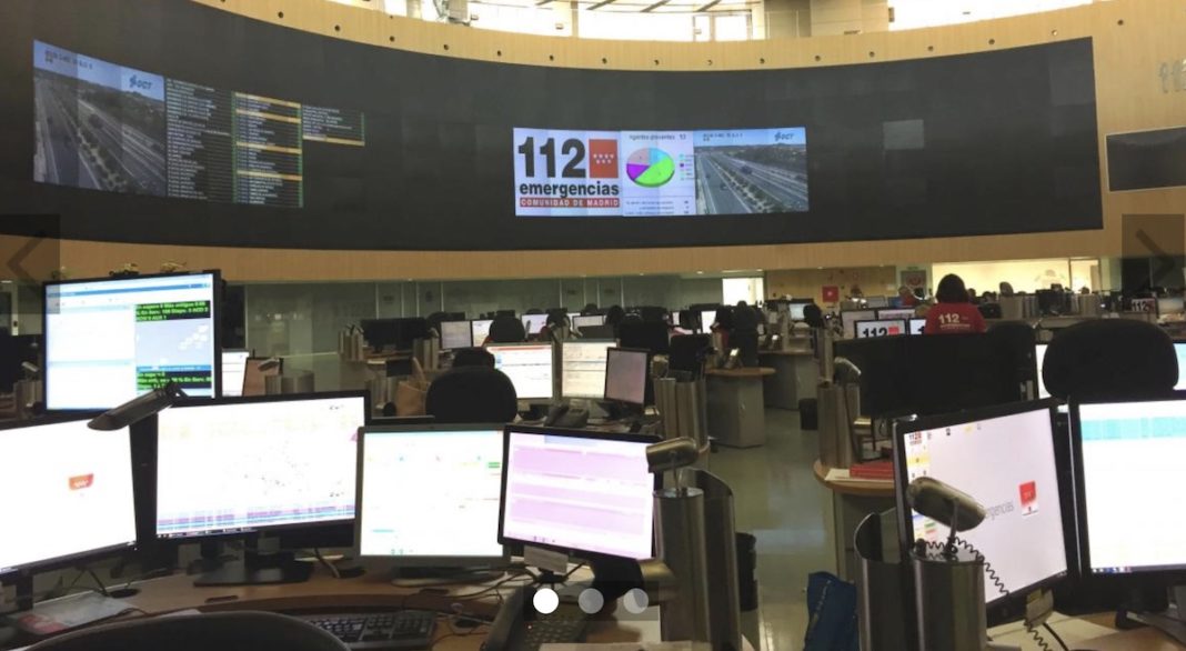 Emergencias 112, sala de operaciones, Madrid