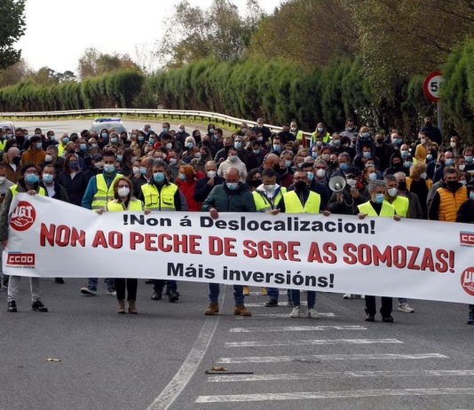 Manifestación de trabajadores de Siemens Gamesa en As Somozas