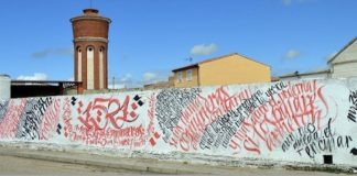 Mural alusivo al movimiento de las comunidades en Villalar de los Comuneros