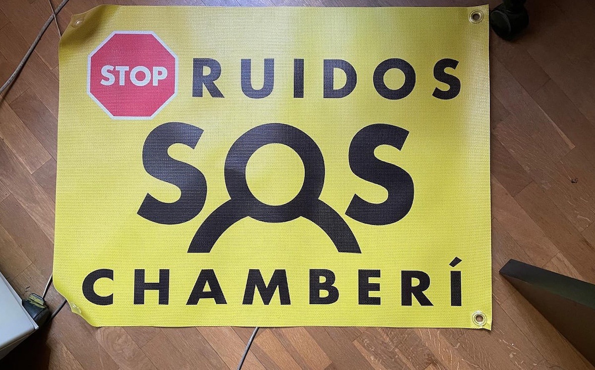 STOP ruidos en Chamberí pancarta