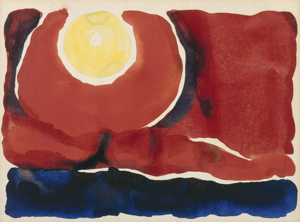 Georgia O'Keeffe. Evening Star No. VI, 1917. Watercolor on paper, 8 7/8 x 12 inches. Georgia O'Keeffe Museum. Gift of The Burnett Foundation. © Georgia O'Keeffe Museum. [1997.18.3]