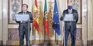 José Manuel Albares (ES) y Augusto Santos Silva (PT) en Lisboa 4AGO2021