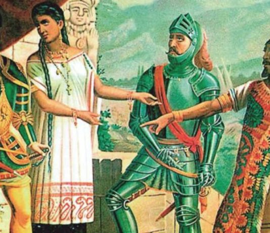 Encuentro entre Moctezuma y Hernán Cortes