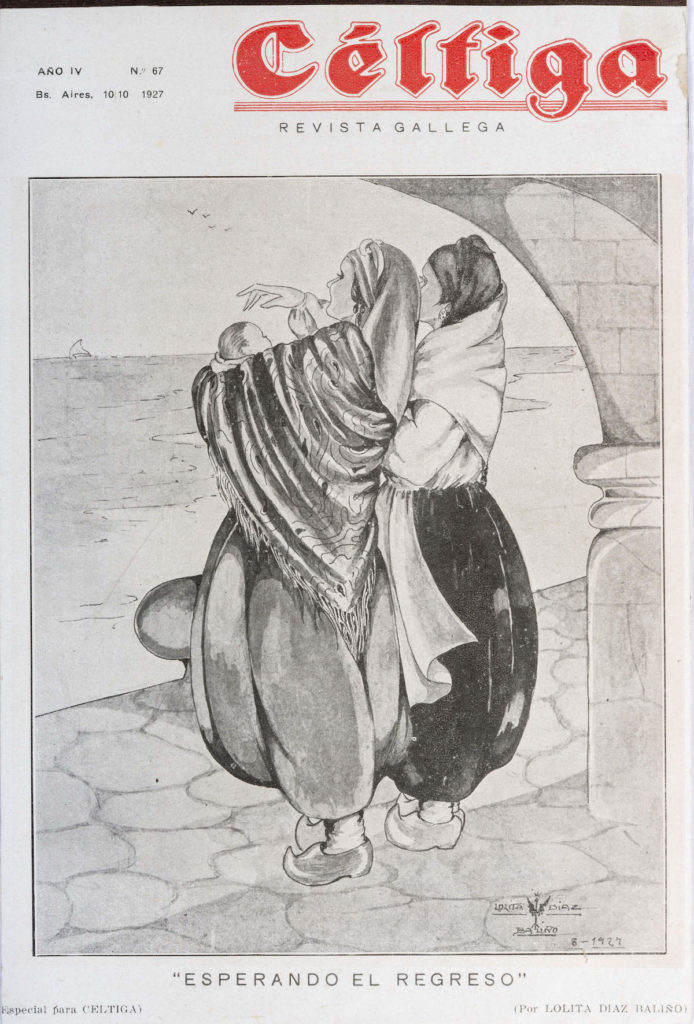 Lolita Díaz Baliño. Dibujo portada de Celtiga 1927