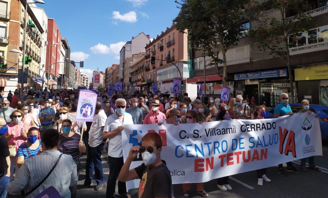 Movilización vecinal para reclamar el Centro de Salud de la calle Villaamil. 18SEP2021