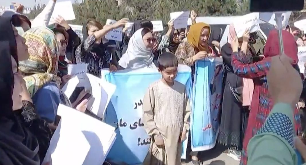 Protestas de mujeres en Kabul. SEP2021