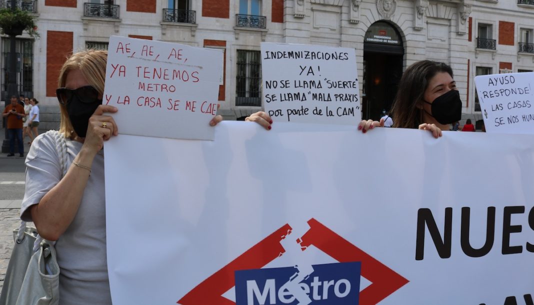 Madrid protestas metro 7B en Sol pancartas