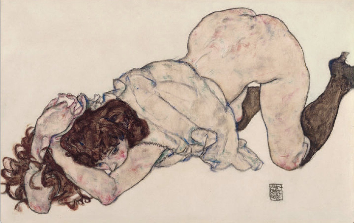 Egon Schiele desnudo de mujer