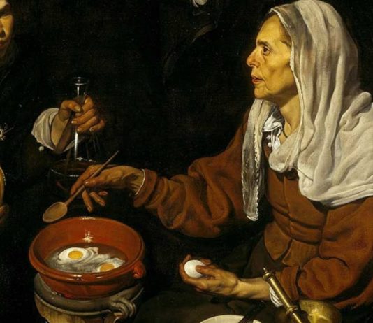 Vieja friendo huevos Velázquez