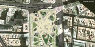 Imagen aérea de la renovada Plaza de España