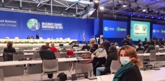 Teresa Ribera en una sesión plenaria de la COP26