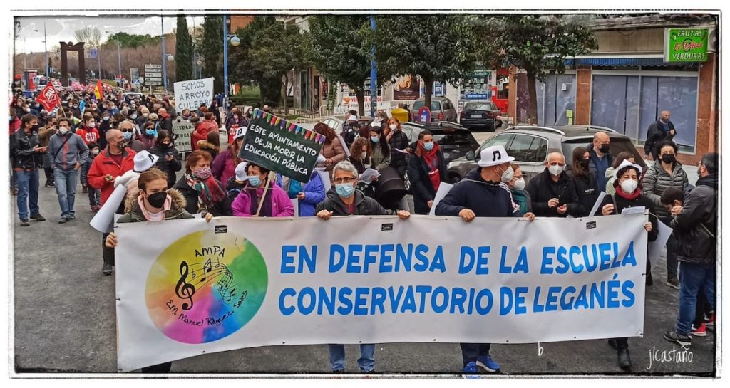 Leganés: manifestación 19 diciembre 2021 en defensa de lo público © JL Castaño