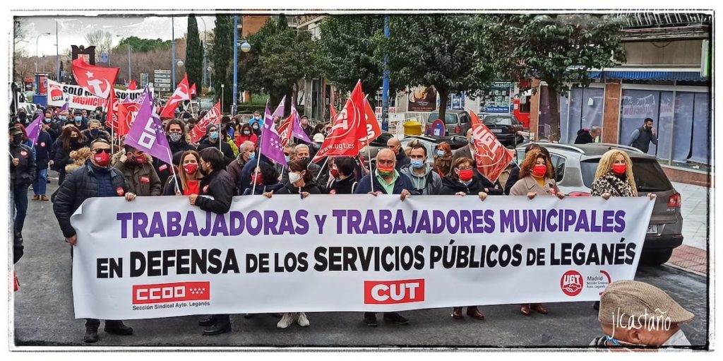 Leganés: manifestación 19 diciembre 2021 en defensa de lo público © JL Castaño