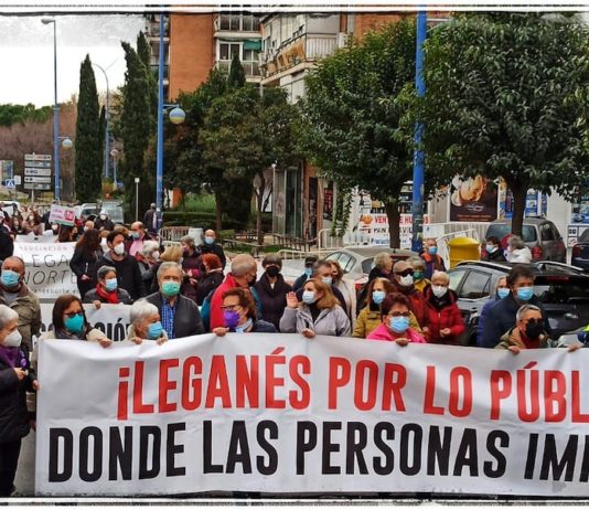 Leganés: manifestación 19 diciembre 2021 en defensa de lo público © JL Castaño