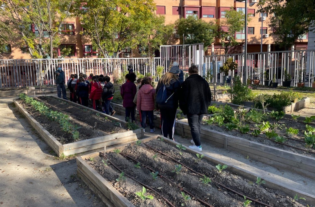 Madrid Arganzuela huerto urbano Las Vías escolares