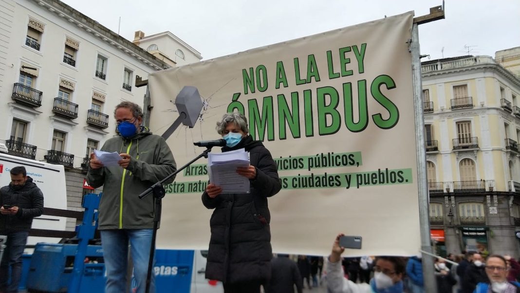 Cierre de la manifestación contra la Ley Omnibus en la Puerta del Sol. 26FEB2022