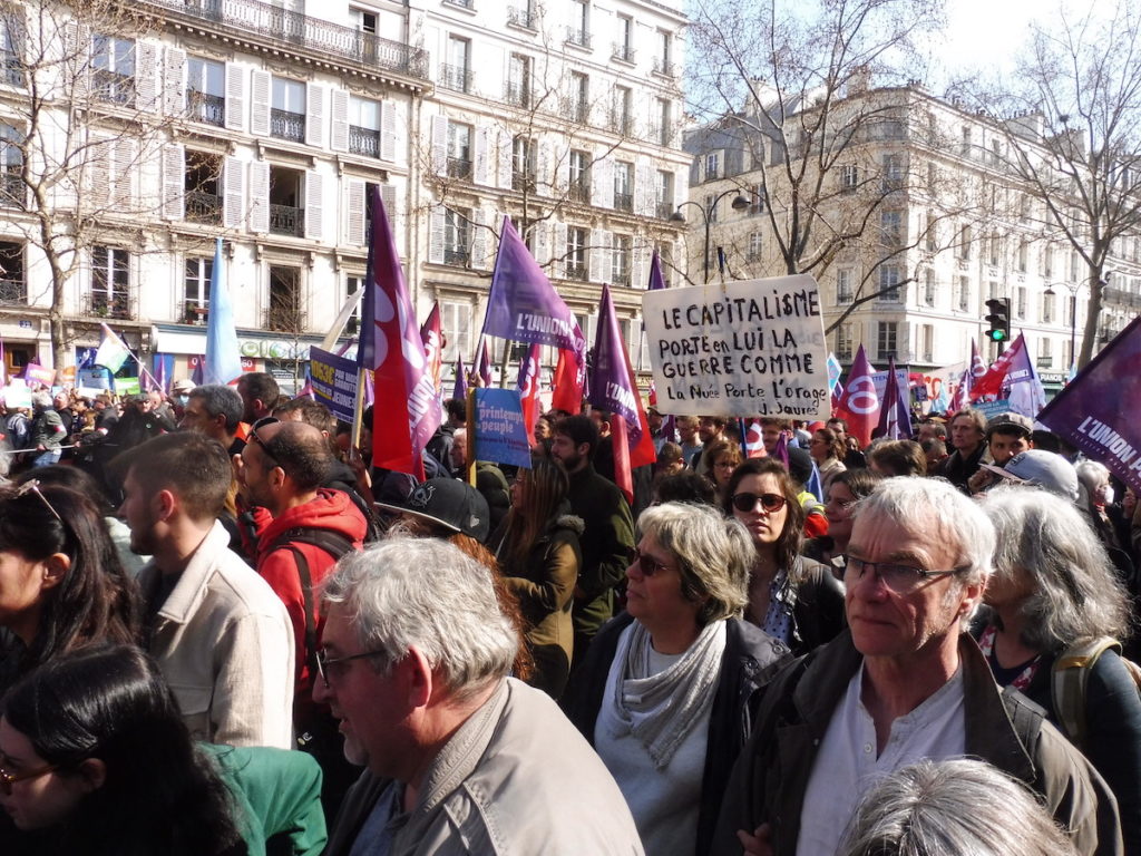 Malenchon marcha París 20MAR2022 pancarta JJaures